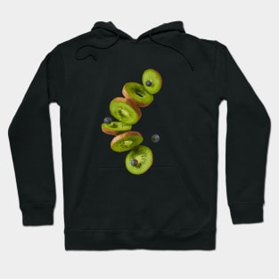 Kiwi Blueberry, Fruit for Thought Photo Vector Illustration Hoodie